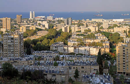 top view of city Haifa in Israelの写真素材