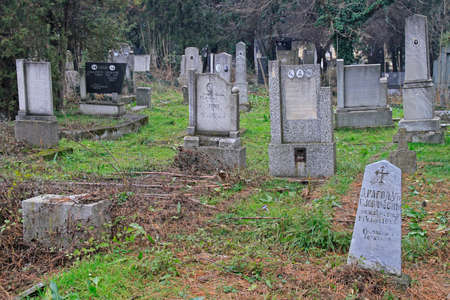 Nis, Serbia - December 14, 2017: old cemetery in city Nis Serbiaのeditorial素材