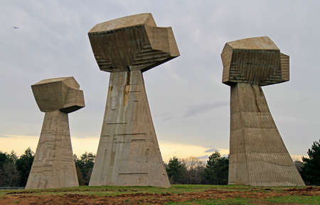 monument on the site of the execution in Nis, Serbiaのeditorial素材