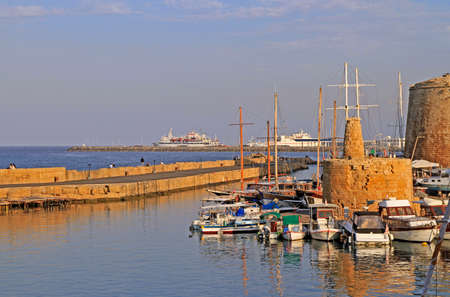 Kyrenia, Cyprus - November 18, 2017 historical harbour of Kyrenia Cyprusのeditorial素材