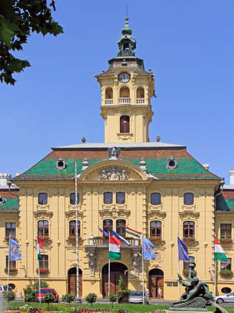 Szeged, Hungary - July 11, 2017 Town Hall in Szeged Hungaryのeditorial素材