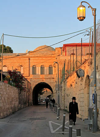 Jerusalem, Israel - December 3, 2017: narrow street in the old town of Jerusalem, Israelのeditorial素材