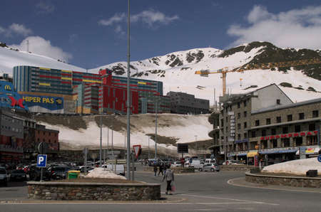 Pas de la Casa, Andorra - April 20, 2018: view of Pas de la casa, Andorraのeditorial素材