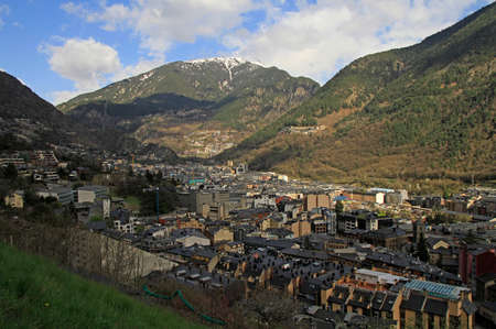 view of Andorra la Vella, the capital of Andorraの写真素材