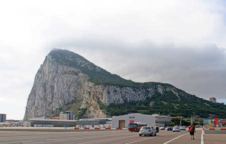View to the rock of Gibraltarのeditorial素材