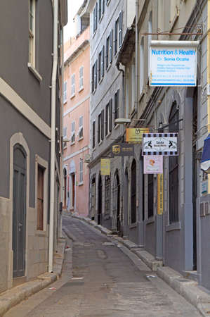 the narrow street in Gibraltar, the british territoryのeditorial素材