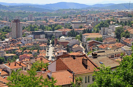 the cityscape of city Veliko Tarnovo in Bulgariaの写真素材