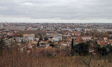 the cityscape of the french city Toulouse in decemberの写真素材