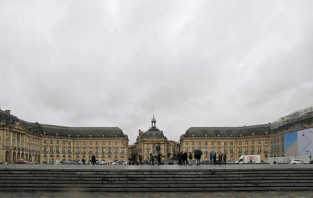 Bordeaux, France - December 1, 2019: people are walking by Place de la Bourse in the center of Bordeauxのeditorial素材
