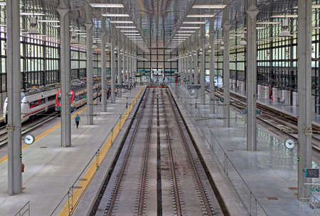 Cadiz, Spain - May 8, 2019: interior of the main train station in Cadizのeditorial素材