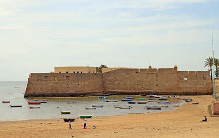 Cadiz, Spain - May 8, 2019: Fortress of Santa Catalina in the spanish city Cadizのeditorial素材