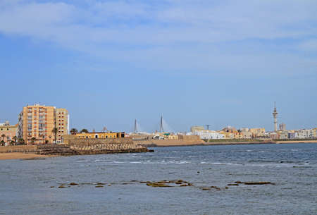 the coastline of the spanish city Cadizの写真素材