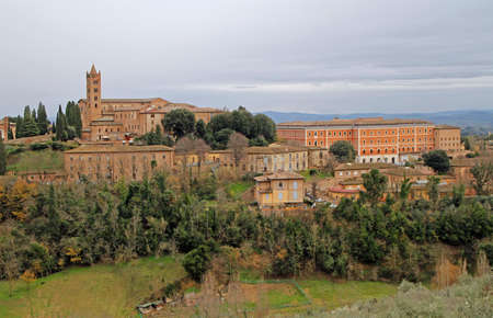 the cityscape of italian city Siena in region Tuscanyの写真素材
