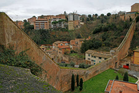 the cityscape of italian city Siena in region Tuscanyの写真素材