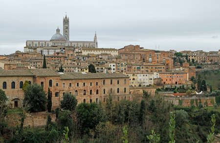 the cityscape of italian city Siena in region Tuscanyの写真素材