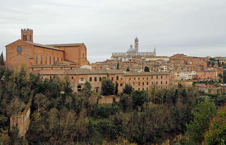 the cityscape of italian city Siena in region Tuscanyの写真素材