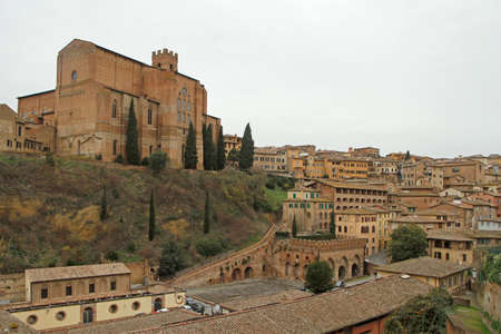 the cityscape of italian city Siena in region Tuscanyの写真素材