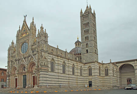 Siena Cathedral is a medieval church in Italyの写真素材
