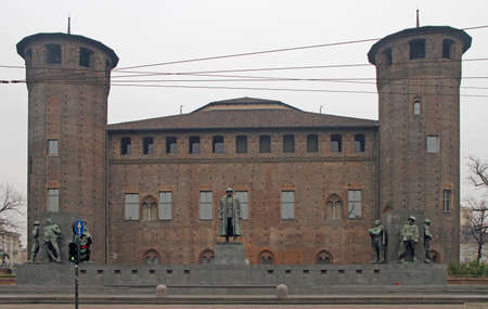 Turin, Italy - December 19, 2019: Palazzo Madama on Piazza Castello in Turin, Italyのeditorial素材