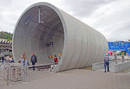 entrance to Swiss Museum of Transportのeditorial素材