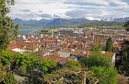 the view of city Luzern in Switzerlandの写真素材
