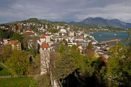 the view of city Luzern in Switzerlandの写真素材