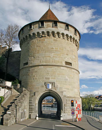 One of the nine towers of the Musegg Wall in Luzernの写真素材