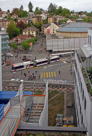 Luzern, Switzerland - April 25, 2019: the road motion in swiss city Luzernのeditorial素材