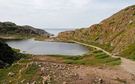 Scenery landscape nearby russian village Teriberka in Murmansk regionの写真素材