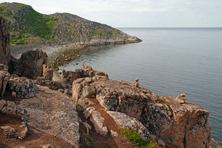 the scenery coastline nearby russian village Teriberka, Murmansk regionの写真素材