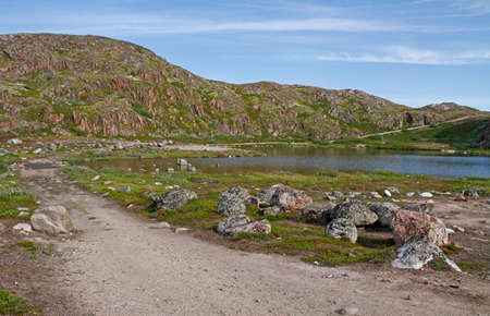 scenery landscape nearby russian village Teriberka in Murmansk regionの写真素材
