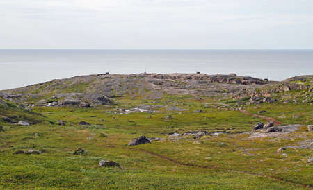 the soviet time artillery at the shore of Barents Sea nearby Teriberka. this photo was maden in open place with the free accessの写真素材
