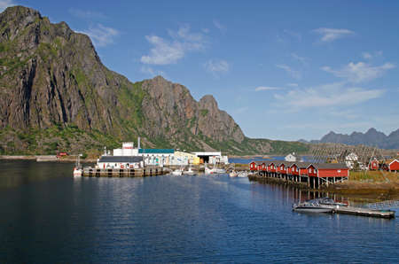 panoramic view of the coast at Svolvaerの写真素材