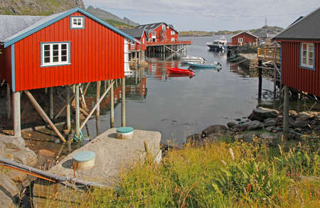 view of fishing village A in Norwayの写真素材
