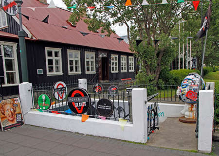 Reykjavik, Iceland - June 21, 2019: the entrance to punk museum in Reykjavikのeditorial素材