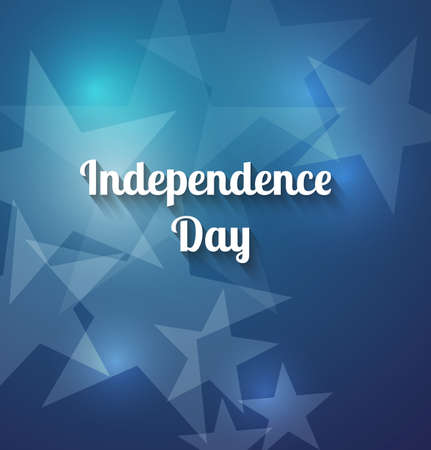 Independence Day celebration concept with brilliant stars on a blue background. Vector festive background for 4th of July. The symbol of freedom and independence.のイラスト素材