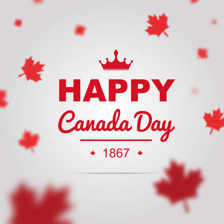 Happy Canada Day poster. 1st of July vector with 3D effect.のイラスト素材