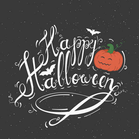 Stock handwritten Happy Halloween. Retro poster for a partyのイラスト素材