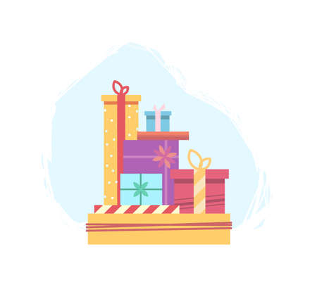 Lots of gift boxes for Christmas.のイラスト素材