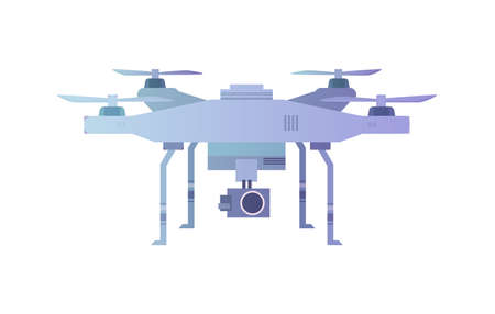 Vector cartoon illustration .Quadcopter aerial drone with camera.のイラスト素材