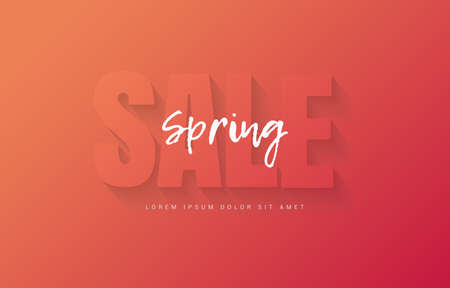 Red spring banner for sale. Bright pattern for youth discounts.のイラスト素材
