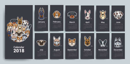Design template calendar for 2018, vector illustration.のイラスト素材