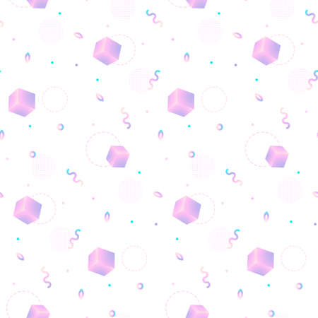 Gradient geometric cubes on white backgroundのイラスト素材
