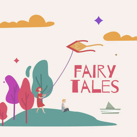 Vector illustration of a magic forest for a book of fairy tales.のイラスト素材