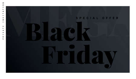 Black Friday banner, poster, logo black color on dark background.のイラスト素材