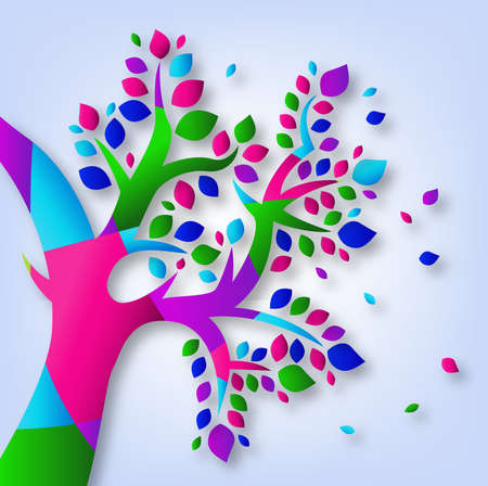 Colorful Tree Signのイラスト素材