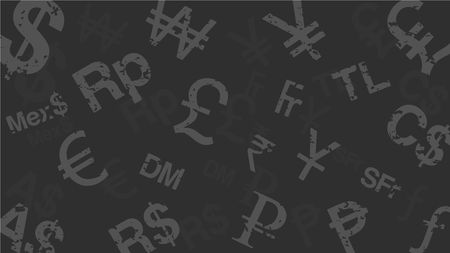 Currency symbols grey backgroundのイラスト素材