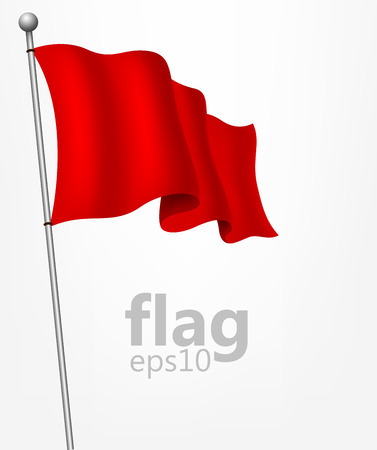 Waving red flag illustrationのイラスト素材