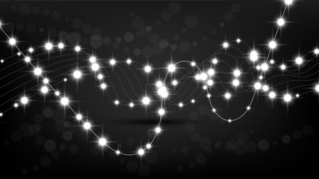 Abstract sparkles in wave line backgroundのイラスト素材