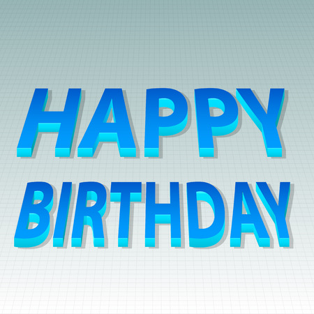 Happy Birthday bending 3d text styleのイラスト素材
